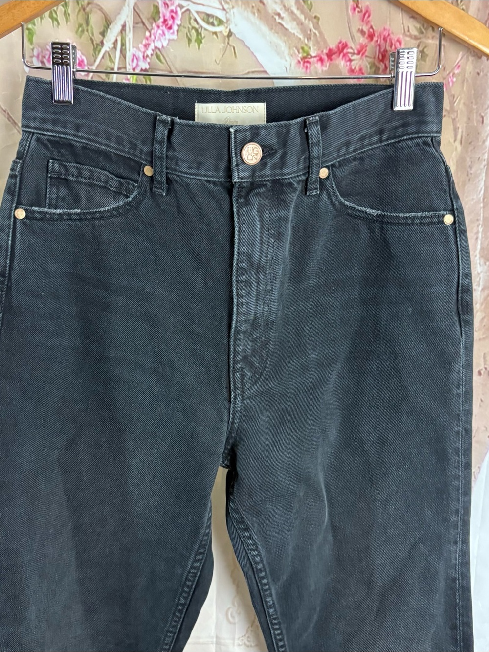Ulla Johnson Black High-Rise Straight Jeans - Picture 4 of 11